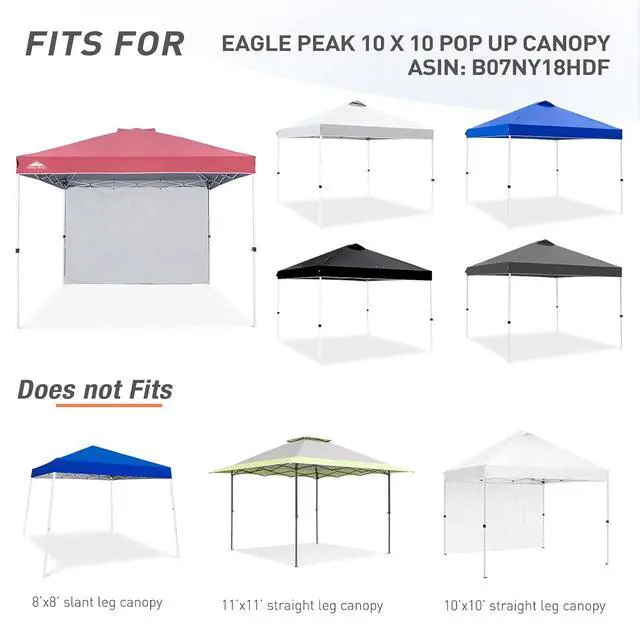 Alt view image 4 of 7 - Sunwall/Sidewall for 10x10 Straight Leg Canopy only, 1 Sidewall, Peach Pink