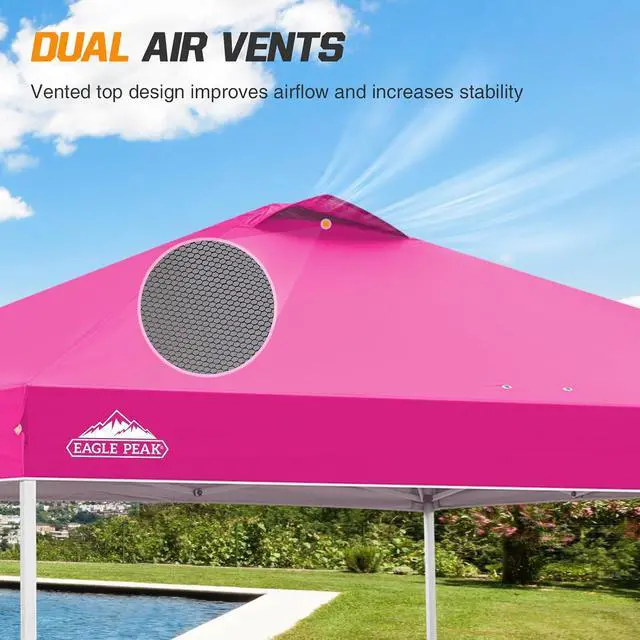 Alt view image 6 of 7 - Replacement Canopy Top for Eagle Peak 10x10 Straight Leg Pop Up Canopy Frame Only, Canopy Cover with Air Vent, UPF 50+, Frame NOT Included, Pink