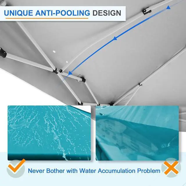 Alt view image 4 of 7 - Commercial Canopy 12x12 Pop Up Canopy Tent with 1 Sidewall, Easy Setup Heavy Duty Instant Event Shelter for Vendors & Markets, Outdoor Sun Shade, Turquoise