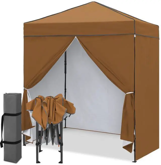 Main image of 6x4 Instant Pop Up Canopy Tent with 4 Side Wall Panels, Straight Leg Sun Shelter, Portable Canopy with Carry Bag for Camping, Beach & Sports, Khaki