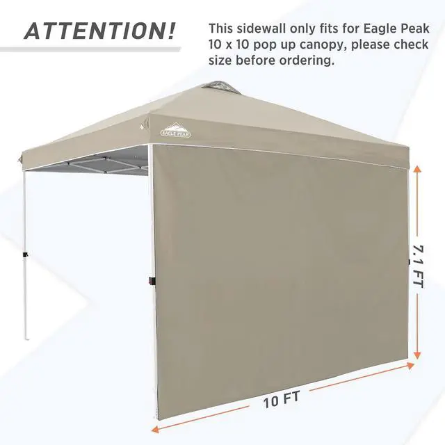 Alt view image 7 of 7 - Sunwall/Sidewall for 10x10 Straight Leg Canopy only, 1 Sidewall, Light Beige