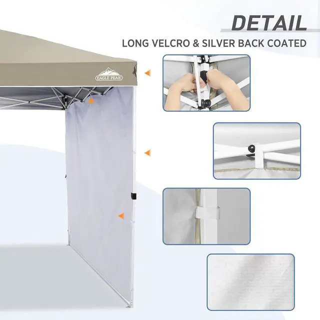 Alt view image 6 of 7 - Sunwall/Sidewall for 10x10 Straight Leg Canopy only, 1 Sidewall, Light Beige