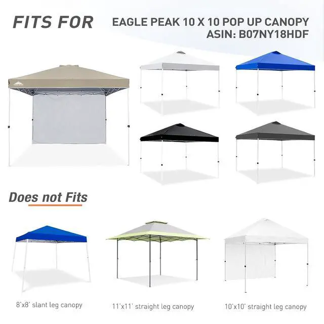 Alt view image 4 of 7 - Sunwall/Sidewall for 10x10 Straight Leg Canopy only, 1 Sidewall, Light Beige