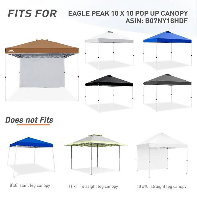 Alt view image 4 of 7 - Sunwall/Sidewall for 10x10 Straight Leg Canopy only, 1 Sidewall, Khaki