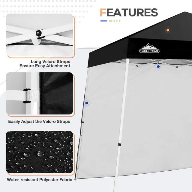 Alt view image 2 of 5 - Sunwall/Sidewall for 10x10 Slant Leg Canopy Only, 1 Sidewall, Black