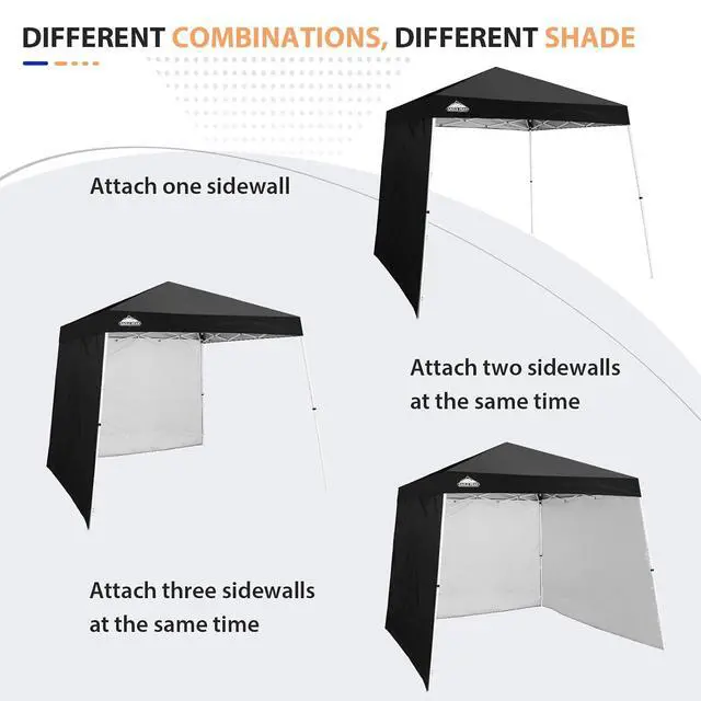 Alt view image 5 of 5 - Sunwall/Sidewall for 10x10 Slant Leg Canopy Only, 1 Sidewall, Black