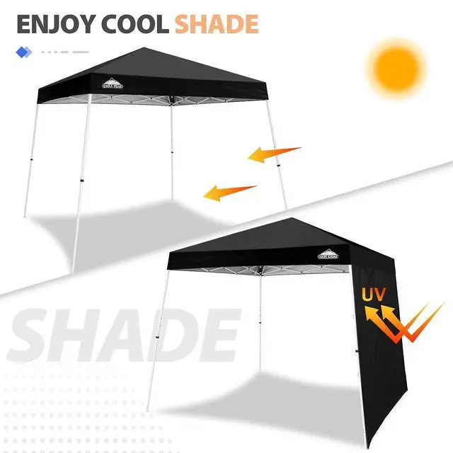 Alt view image 3 of 5 - Sunwall/Sidewall for 10x10 Slant Leg Canopy Only, 1 Sidewall, Black