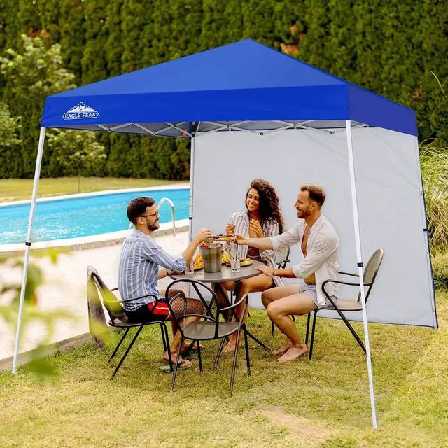 Alt view image 5 of 7 - Sunwall/Sidewall for 10x10 Slant Leg Canopy Only, 1 Sidewall, Blue