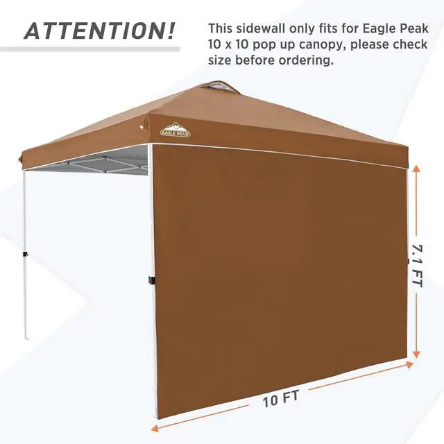 Alt view image 7 of 7 - Sunwall/Sidewall for 10x10 Straight Leg Canopy only, 1 Sidewall, Khaki