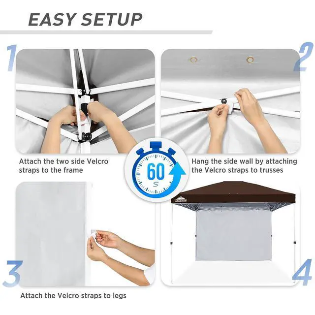 Alt view image 2 of 7 - Sunwall/Sidewall for 10x10 Straight Leg Canopy only, 1 Sidewall, Brown