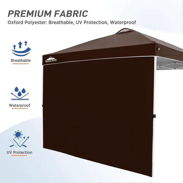 Alt view image 3 of 7 - Sunwall/Sidewall for 10x10 Straight Leg Canopy only, 1 Sidewall, Brown