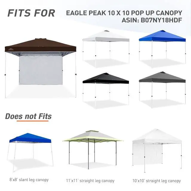 Alt view image 4 of 7 - Sunwall/Sidewall for 10x10 Straight Leg Canopy only, 1 Sidewall, Brown