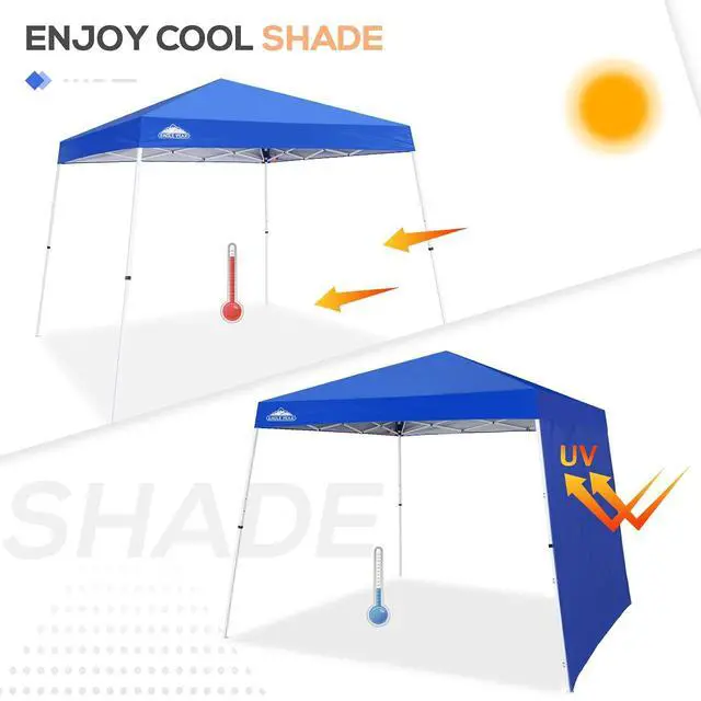 Alt view image 6 of 7 - Sunwall/Sidewall for 10x10 Slant Leg Canopy Only, 1 Sidewall, Blue