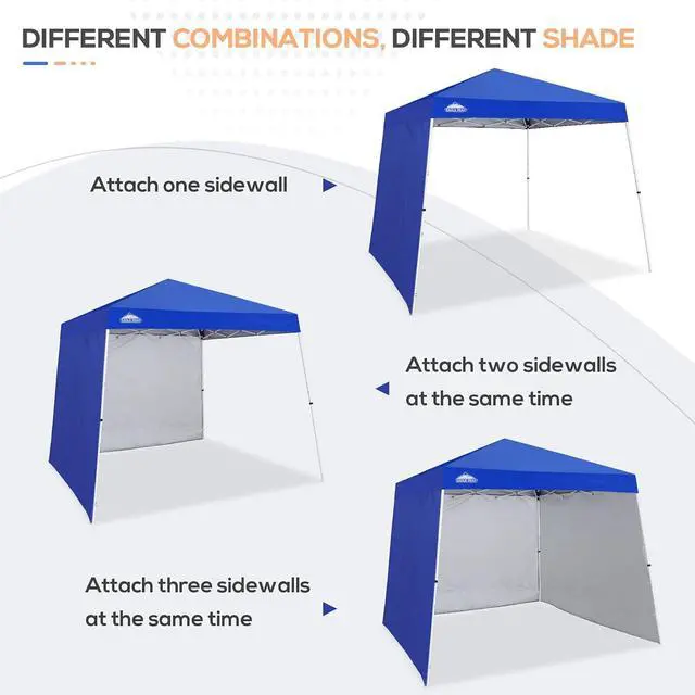 Alt view image 7 of 7 - Sunwall/Sidewall for 10x10 Slant Leg Canopy Only, 1 Sidewall, Blue