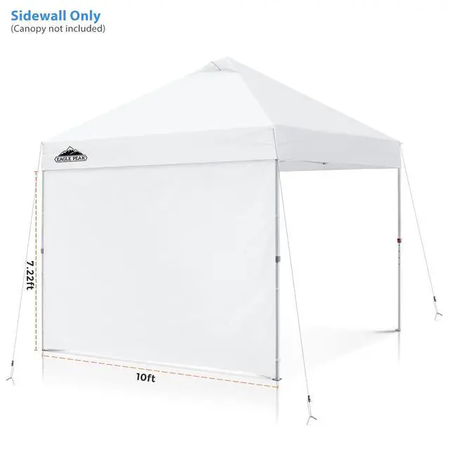 Alt view image 4 of 7 - Instant Canopy SunWall for EAGLE PEAK 10x10 Commercial Pro Instant Pop-up Canopy, 1 Pack Sidewall, Universal, White