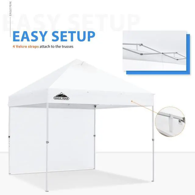 Alt view image 3 of 7 - Instant Canopy SunWall for EAGLE PEAK 10x10 Commercial Pro Instant Pop-up Canopy, 1 Pack Sidewall, Universal, White