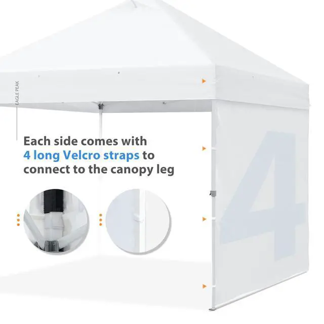 Alt view image 5 of 7 - Instant Canopy SunWall for EAGLE PEAK 10x10 Commercial Pro Instant Pop-up Canopy, 1 Pack Sidewall, Universal, White