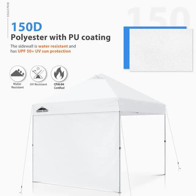 Alt view image 2 of 7 - Instant Canopy SunWall for EAGLE PEAK 10x10 Commercial Pro Instant Pop-up Canopy, 1 Pack Sidewall, Universal, White