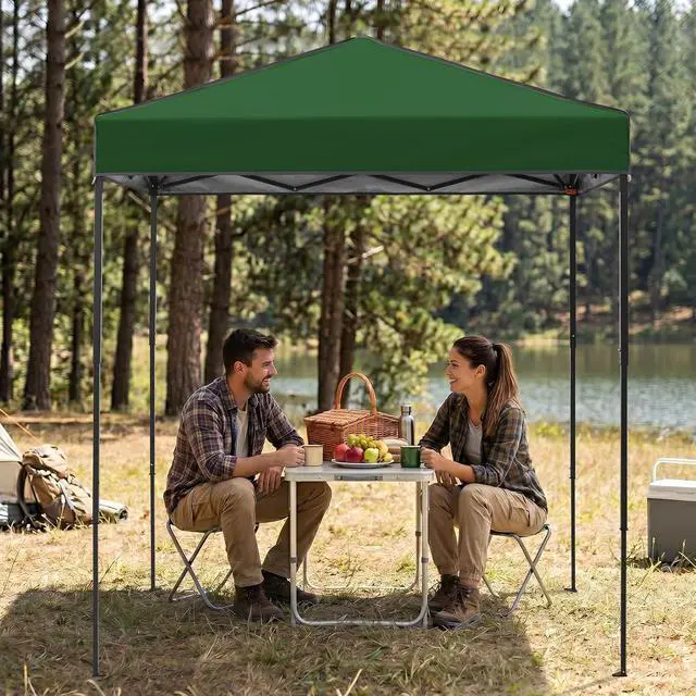 Alt view image 7 of 7 - 6x4 Instant Pop Up Canopy Tent, Straight Leg Sun Shelter, Portable Canopy with Carry Bag for Camping, Beach & Sports, Green