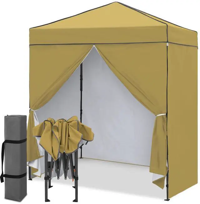 Main image of 6x4 Instant Pop Up Canopy Tent with 4 Side Wall Panels, Straight Leg Sun Shelter, Portable Canopy with Carry Bag for Camping, Beach & Sports, Beige