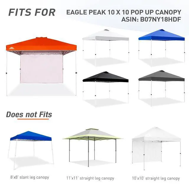 Alt view image 5 of 7 - Sunwall/Sidewall for 10x10 Straight Leg Canopy only, 1 Sidewall, Orange