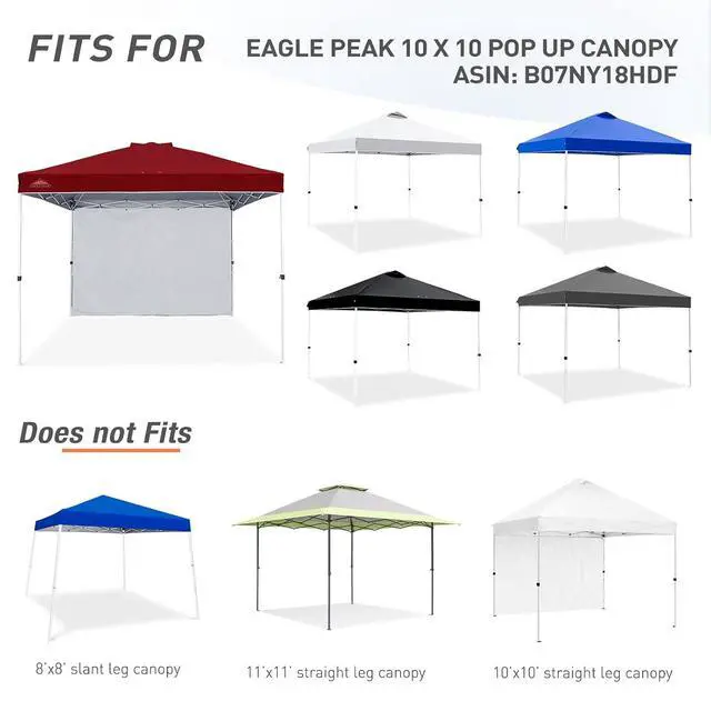 Alt view image 4 of 7 - Sunwall/Sidewall for 10x10 Straight Leg Canopy only, 1 Sidewall, Burgundy