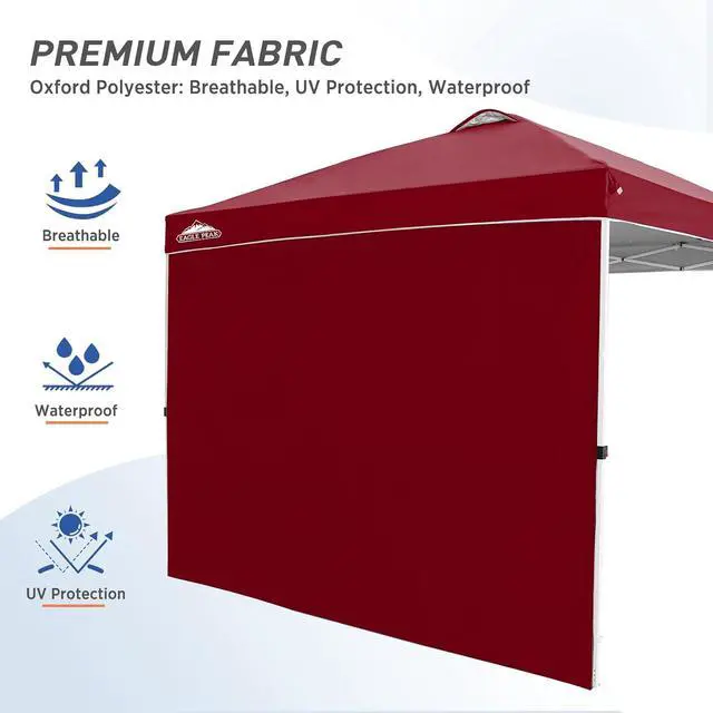 Alt view image 3 of 7 - Sunwall/Sidewall for 10x10 Straight Leg Canopy only, 1 Sidewall, Burgundy