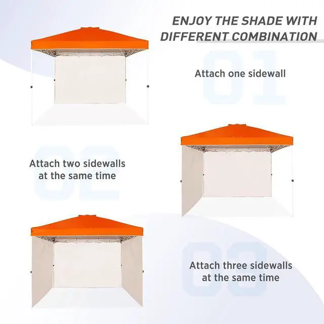 Alt view image 7 of 7 - Sunwall/Sidewall for 10x10 Straight Leg Canopy only, 1 Sidewall, Orange