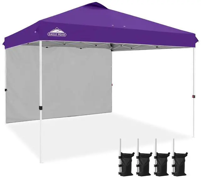 Main image of Commercial Canopy 12x12 Pop Up Canopy Tent with 1 Sidewall, Easy Setup Heavy Duty Instant Event Shelter for Vendors & Markets, Outdoor Sun Shade, Purple