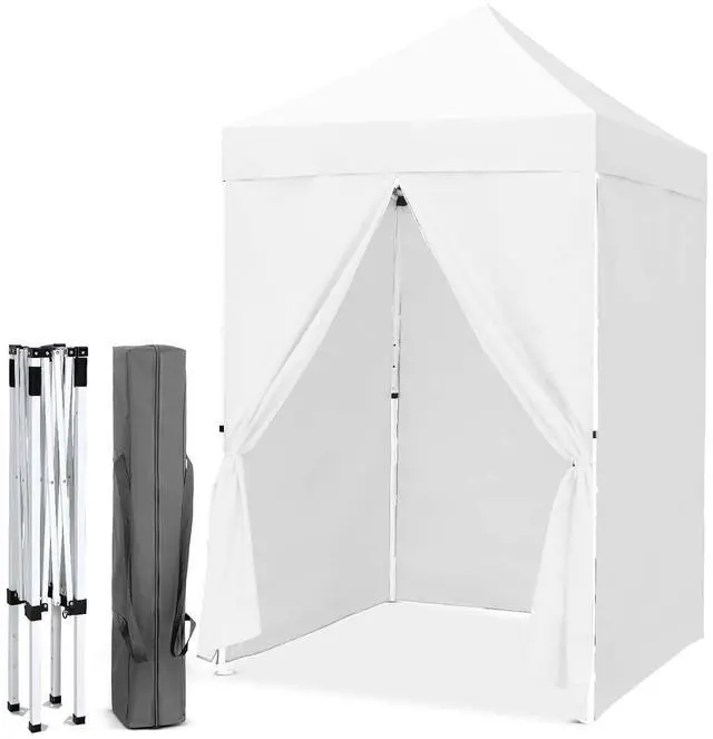 Main image of 5x5 Instant Canopy with 4-Side Wall Panels, Small Pop up Portable Canopy Tent with Carry Bag, Light Weight Sun Shelter for Sports, Camping and Beach, White