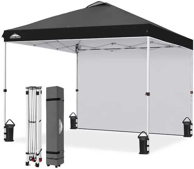 Main image of Commercial Canopy 10x10 Pop Up Canopy Tent with 1 Sidewall, Easy Setup Heavy Duty Instant Event Shelter for Vendors & Markets, Outdoor Sun Shade, Black