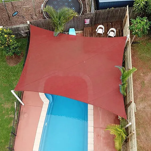 Alt view image 4 of 7 - Sun Shade Sail Rectangle Canopy 8' x 12' UV Block Awning for Outdoor Patio Lawn Garden Backyard Deck (Terra)