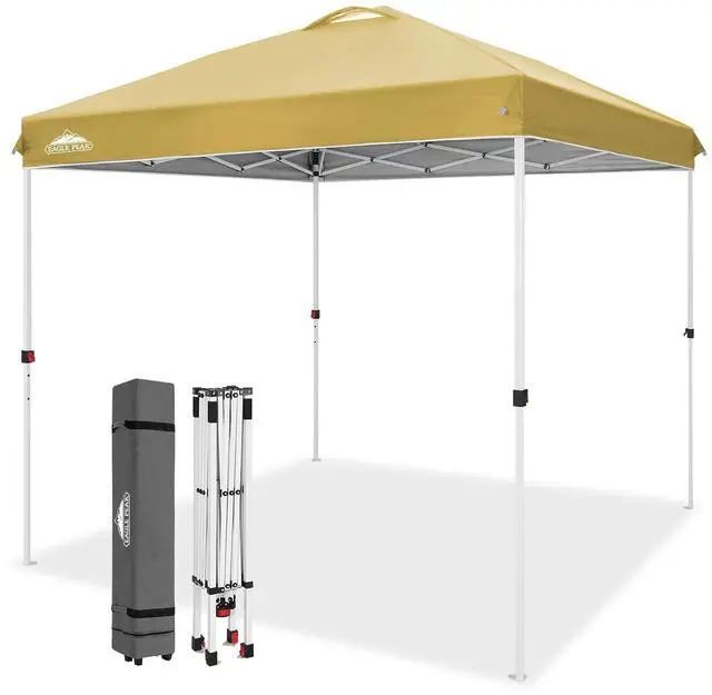 Main image of Pop Up Canopy Tent with Wheeled Carry Bag, 8 Stakes, 4 Ropes, Easy Set Up Tent Canopy, 8x8 ft, Beige