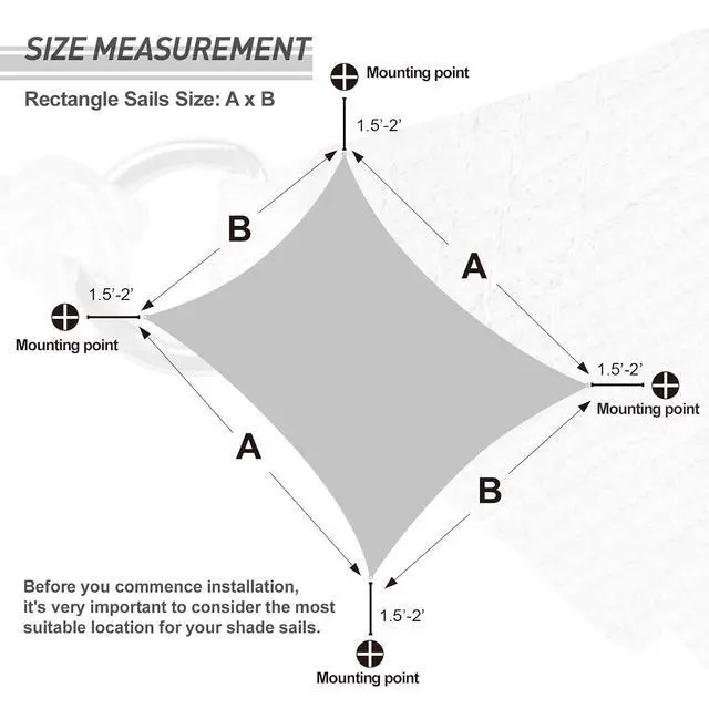 Alt view image 7 of 7 - Sun Shade Sail Rectangle Canopy 8' x 12' UV Block Awning for Outdoor Patio Lawn Garden Backyard Deck (Terra)