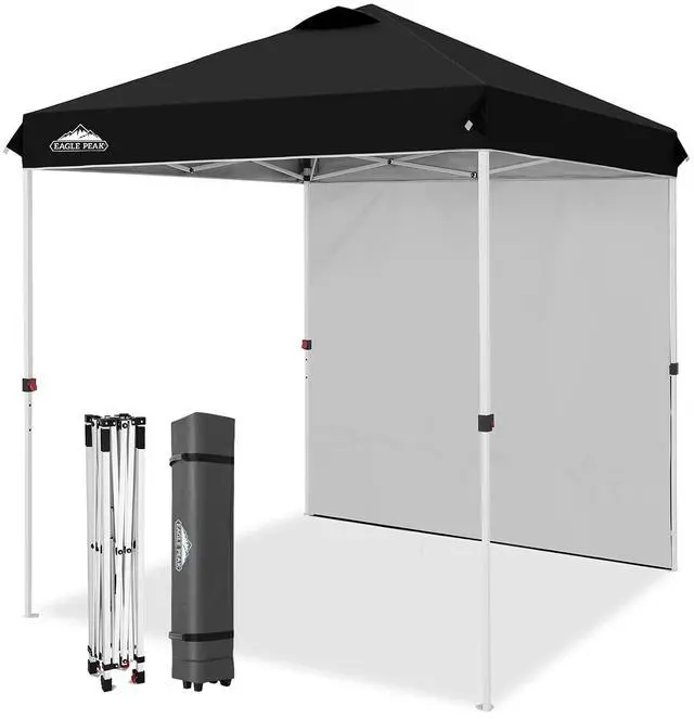 Main image of Commercial Canopy 6.6x6.6 Pop Up Canopy Tent with 1 Sidewall, Easy Setup Heavy Duty Instant Event Shelter for Vendors & Markets, Outdoor Sun Shade, Black