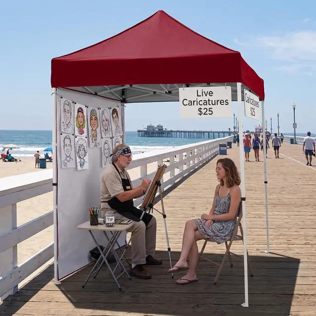 Alt view image 5 of 7 - Pop up Canopy 5x5, Outdoor Portable Canopy Tent with One Removable Sunwall, Carry Bag Included, Burgundy