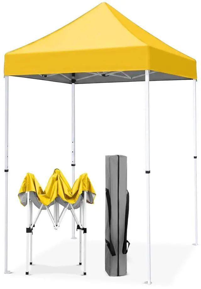 Main image of 5x5 Pop Up Canopy Tent Instant Outdoor Canopy Easy Set-up Straight Leg Folding Shelter, Yellow
