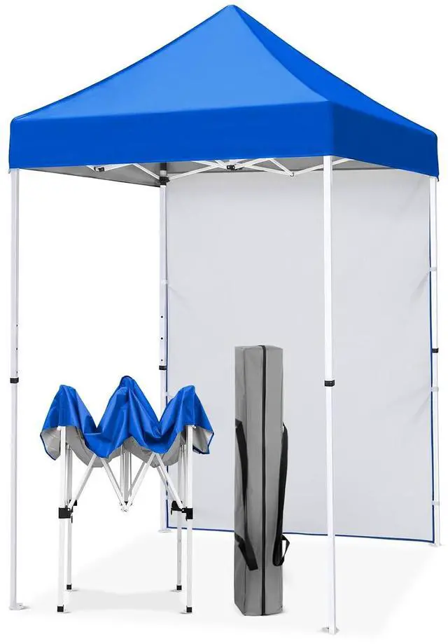 Main image of Pop up Canopy 5x5, Outdoor Portable Canopy Tent with One Removable Sunwall, Carry Bag Included, Blue