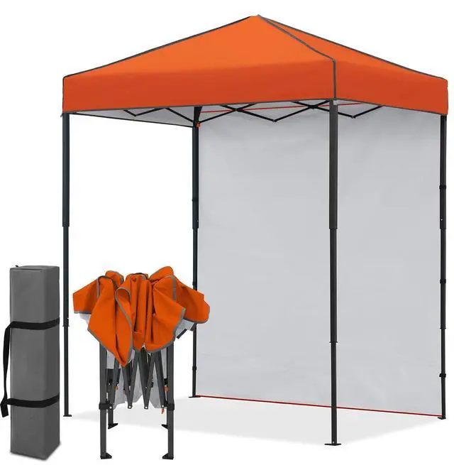 Main image of 6x4 Instant Pop Up Canopy Tent with 1 Side Wall Panel, Straight Leg Sun Shelter, Portable Canopy with Carry Bag for Camping, Beach & Sports, Orange