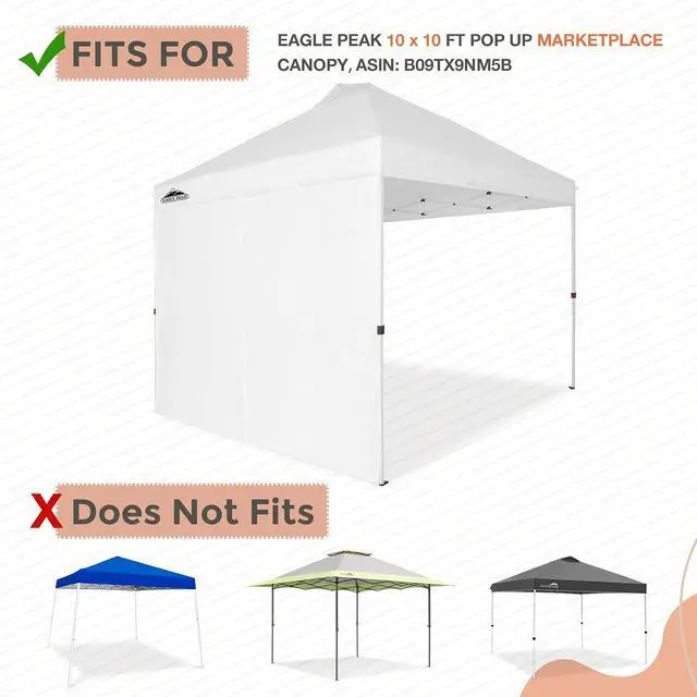 Alt view image 3 of 7 - Sunwall/Sidewall for 10 x 10 ft Commercial Pop Up Canopy Tent MarketPlace Canopy only, 1 Sidewall, White