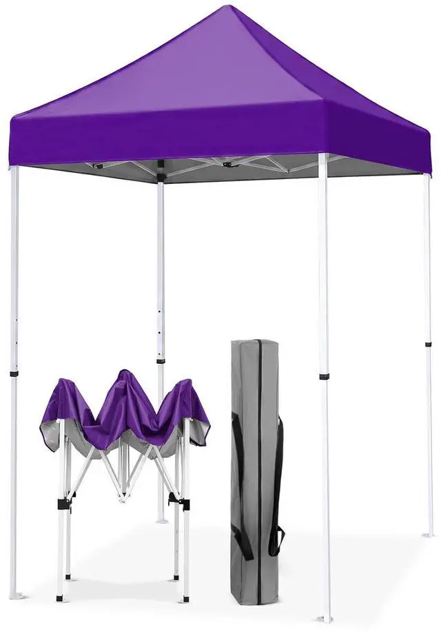 Main image of 5x5 Pop Up Canopy Tent Instant Outdoor Canopy Easy Set-up Straight Leg Folding Shelter, Purple
