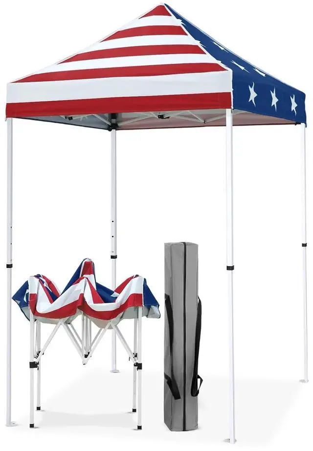 Main image of 5x5 Pop Up Canopy Tent Instant Outdoor Canopy Easy Set-up Straight Leg Folding Shelter, American Flag