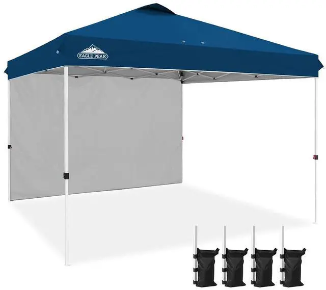 Main image of Commercial Canopy 12x12 Pop Up Canopy Tent with 1 Sidewall, Easy Setup Heavy Duty Instant Event Shelter for Vendors & Markets, Outdoor Sun Shade, Dark Blue