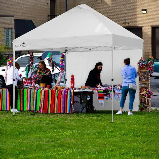 Alt view image 5 of 7 - Sunwall/Sidewall for 10 x 10 ft Commercial Pop Up Canopy Tent MarketPlace Canopy only, 1 Sidewall, White