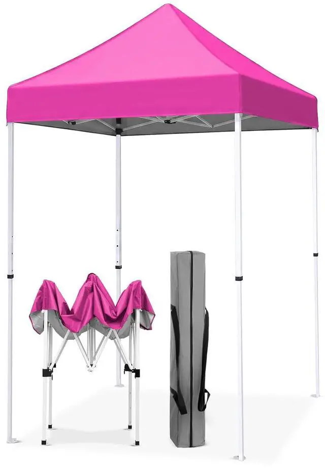Main image of 5x5 Pop Up Canopy Tent Instant Outdoor Canopy Easy Set-up Straight Leg Folding Shelter, Pink