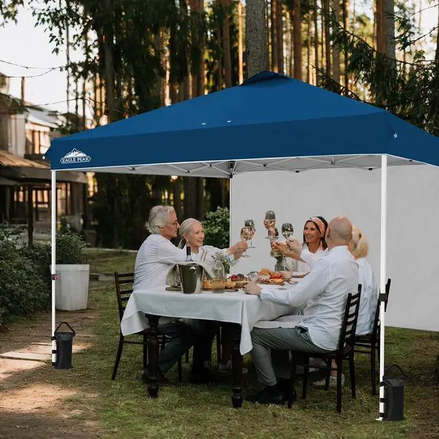 Alt view image 5 of 7 - Commercial Canopy 12x12 Pop Up Canopy Tent with 1 Sidewall, Easy Setup Heavy Duty Instant Event Shelter for Vendors & Markets, Outdoor Sun Shade, Dark Blue