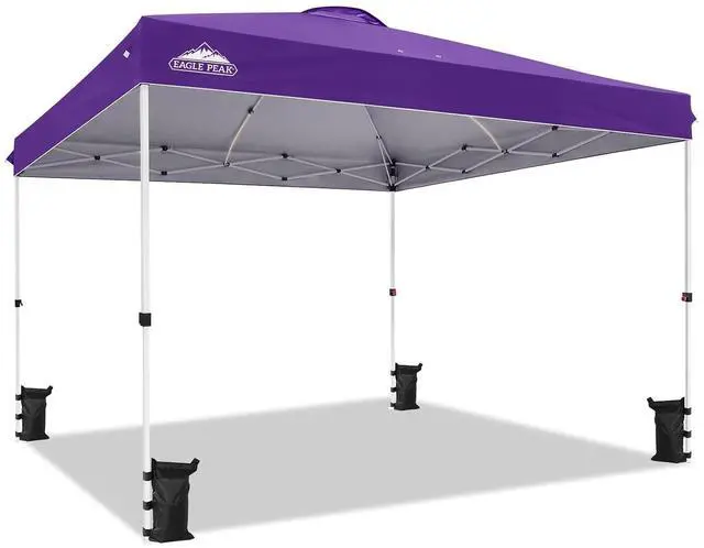 Main image of Pop Up Canopy Tent with Wheeled Carry Bag, 8 Stakes, 4 Ropes, 4 Weight Bags, Easy Set Up Tent Canopy, 12x12 ft, 144sqft of Shade, Purple