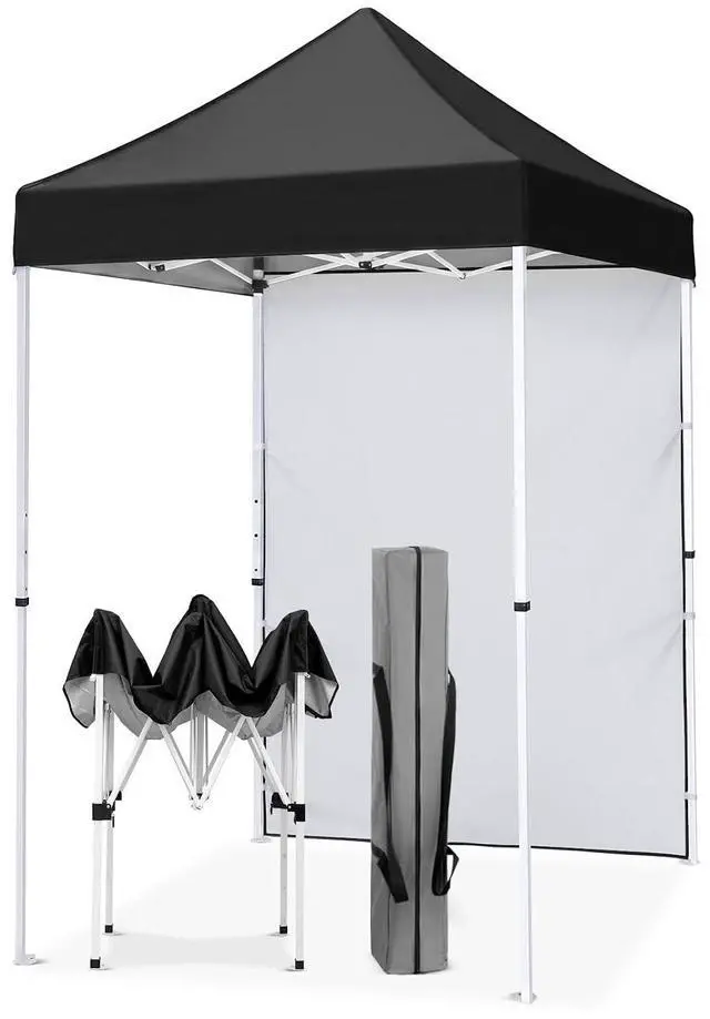 Main image of Pop up Canopy 5x5, Outdoor Portable Canopy Tent with One Removable Sunwall, Carry Bag Included, Black