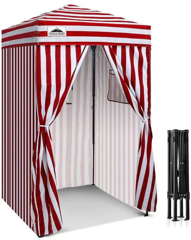Main image of Flex Ultra Compact 4x4 Pop-up Canopy, Sun Shelter, Changing Room, Portable Privacy Canopy Cabana for Pool, Fashion Photoshoots, or Camping, Red/White