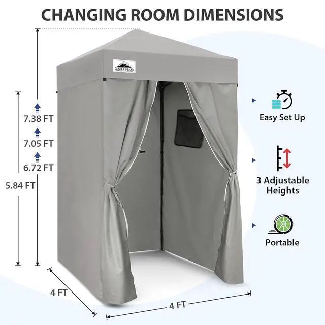 Alt view image 3 of 7 - Flex Ultra Compact 4x4 Pop-up Canopy, Sun Shelter, Changing Room, Portable Privacy Canopy Cabana for Pool, Fashion Photoshoots, or Camping, Gray